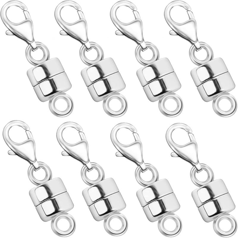OHINGLT Magnetic Necklace Clasp Extra Strong, Silver Plated Magnet Jewelry Clasps Converters for Bracelet Necklaces Chain - Image 1